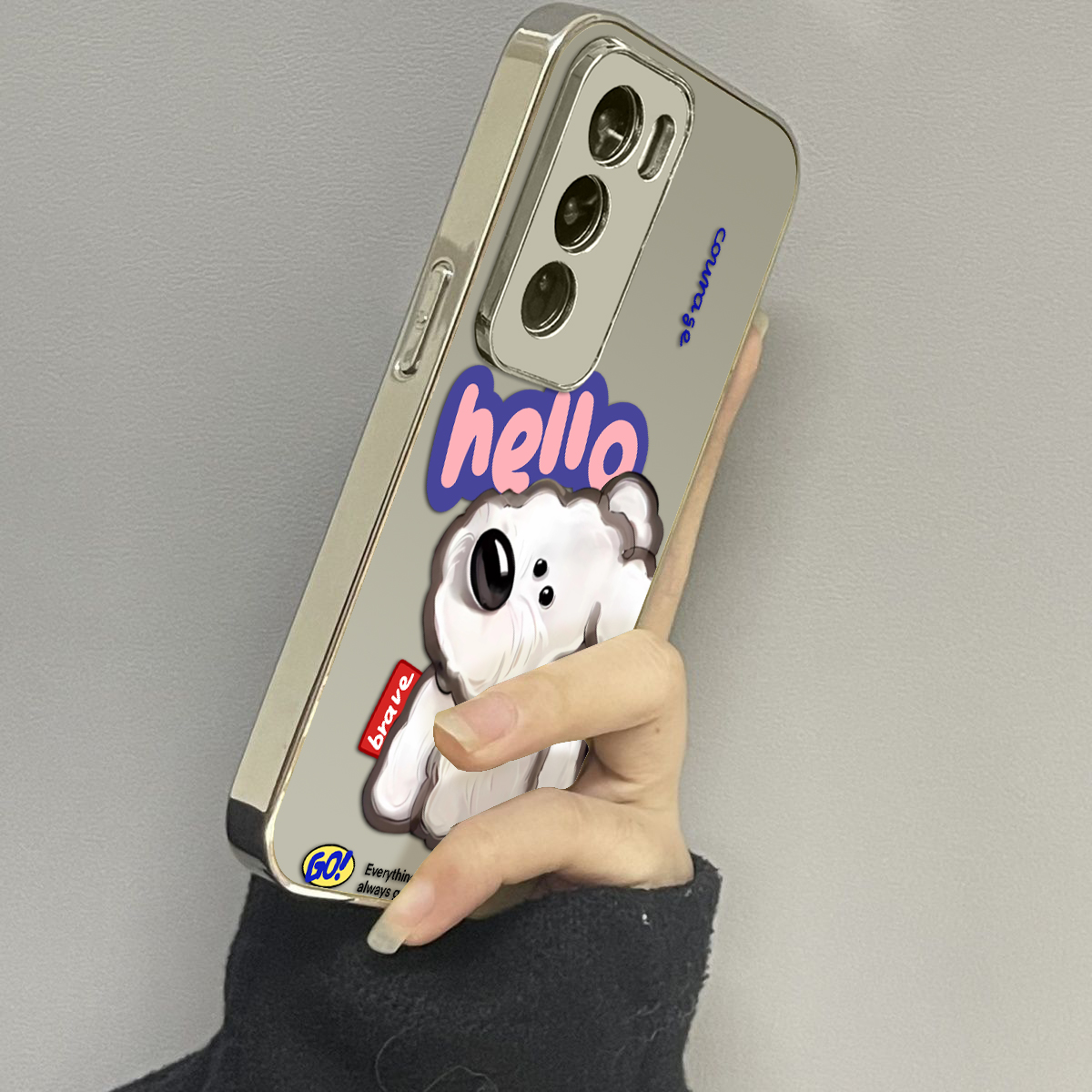 opporeno12镜面可爱手机壳