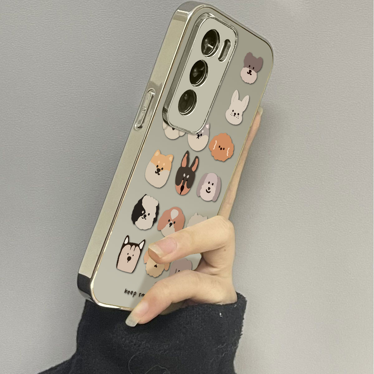 opporeno12镜面可爱手机壳