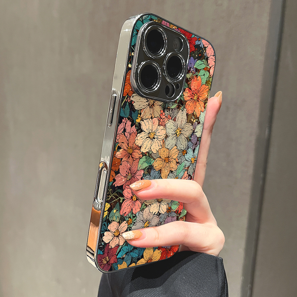 彩色花朵适用opporeno14手机壳reno13新款12oppofindx8x6x7ultra6防摔5k10pro+9男8女款7情侣3k12x套oppok9s