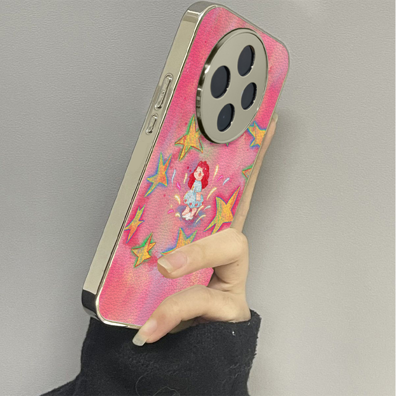 星星女孩适用vivoy200i手机壳y300pro新款y78+皮质y100防摔vivoy53s77e男y76s女款vivoy73s70s情侣y52st1x