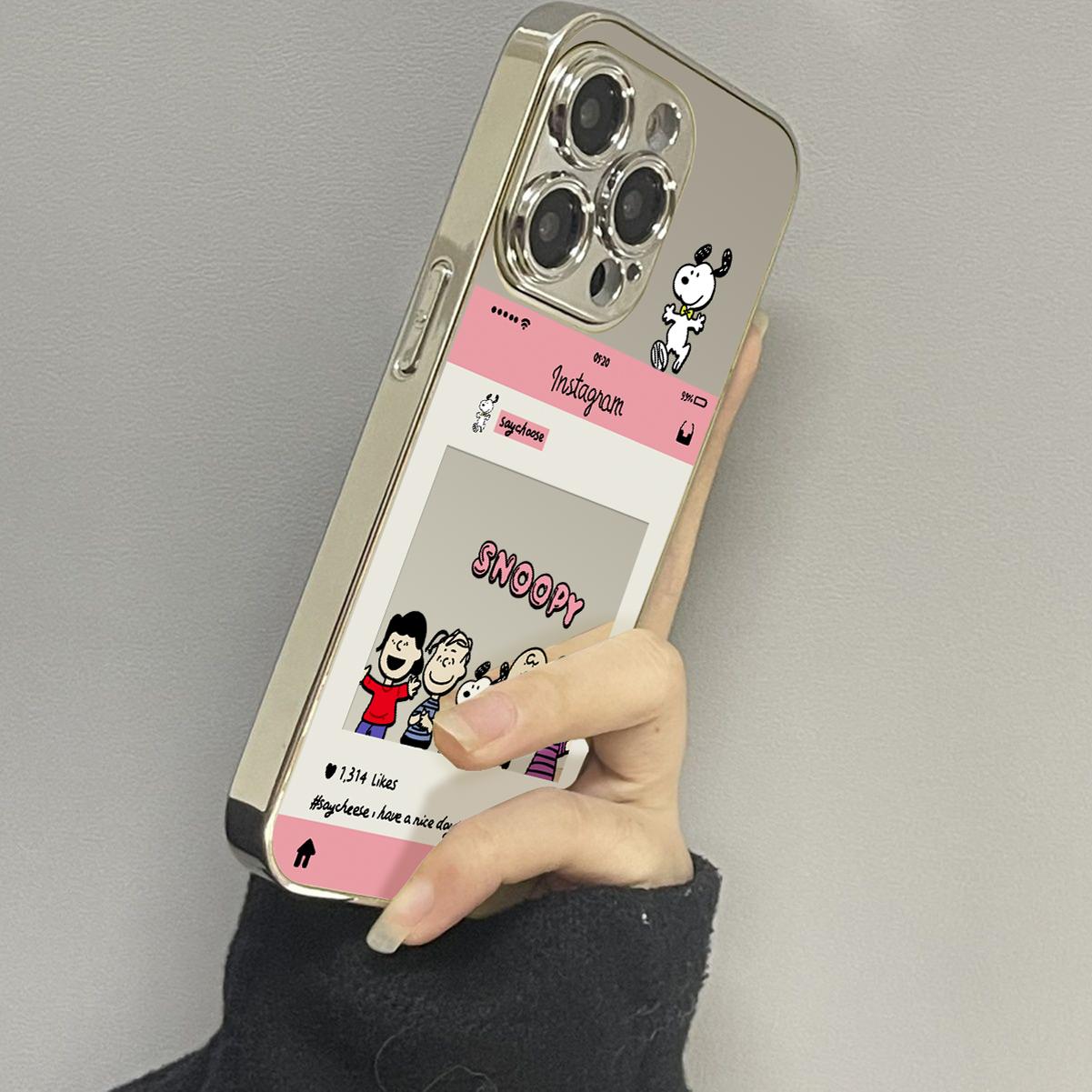 苹果15promax镜面可爱手机壳