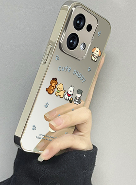 五只猫狗适用opporeno14手机壳reno13新款12镜面11男10pro+女款9情侣8防摔7套4se5k6oppok12s全包边k11x3oppo