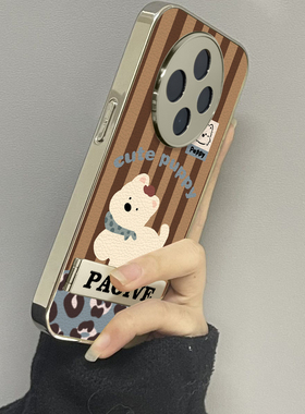 白色小狗适用oppoa5pro手机壳a3a2新款a1a55a56a57a58a72a93防摔a53s男一加ace5女款2v13情侣oneplus12套11