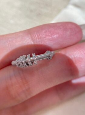 爆闪镶钻时来运转跑环戒指指环女