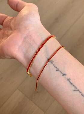 清冷仿红宝石手链女本命年手饰