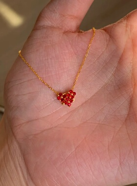 清新蔓越莓小心机项链女