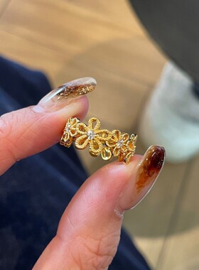 亮晶晶蕾丝花环戒指女指环手饰