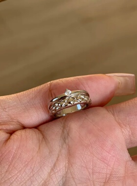 清冷复古菱格戒指个性食指戒尾戒