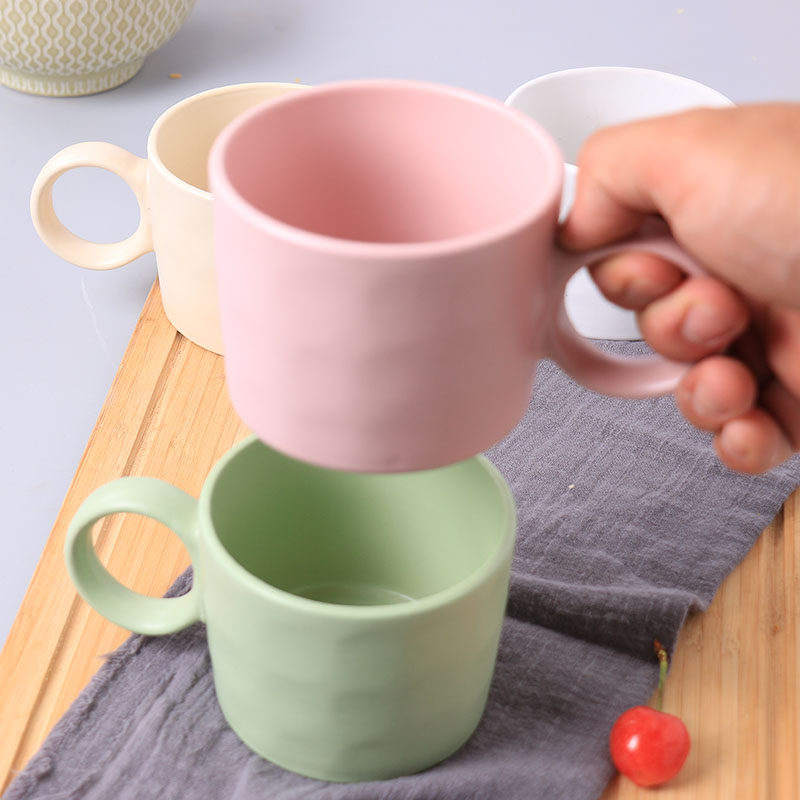 高颜值陶瓷哑光色大耳水杯