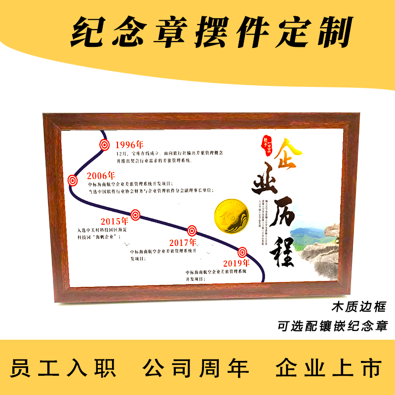 银币定制纯银镶嵌相框摆件奖励木质活动奖杯入职年资纪念退休银钞