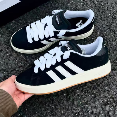 adidas GRAND COURT BASE 00s 阿迪板鞋黑色百低帮搭板鞋JP6335