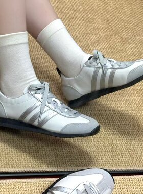 Adidas vs jog 2.0 新款复古运动休闲鞋阿迪灰色女子德训鞋JR4653
