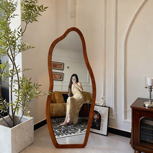 中古风全身镜落地镜家用异形穿衣镜挂墙试衣镜女生卧室高级感镜子