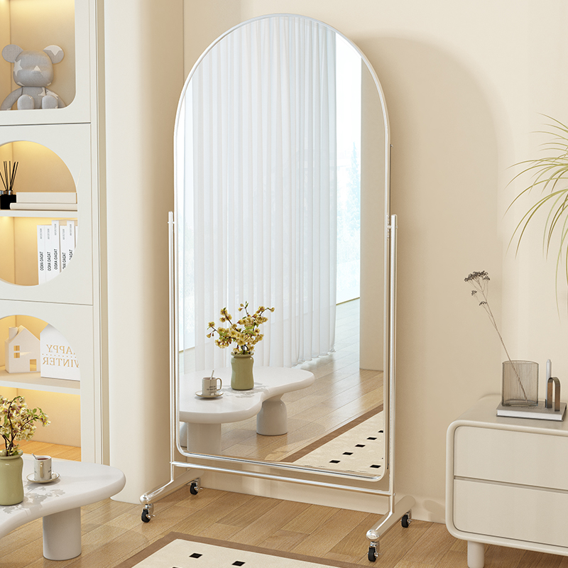 服装店镜子家用可移动落地全身镜不锈钢显瘦网红拍照大镜子舞蹈镜