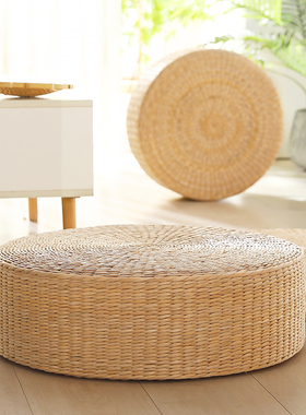 草编蒲团榻榻米坐垫地上家用日式加厚打坐禅修垫飘窗圆形懒人垫子