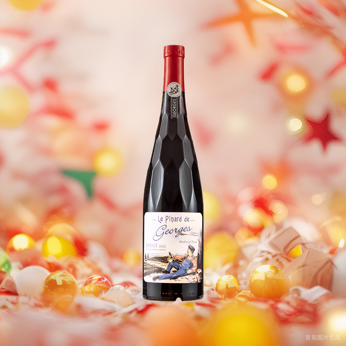 蓝菲酒业 法国进口红酒 乔治干红葡萄酒 单支装