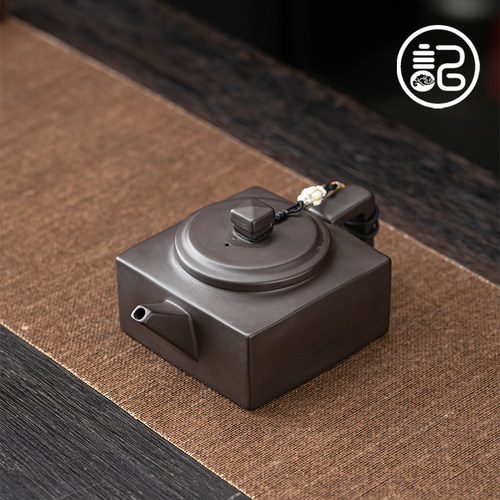 记今朝【四方壶】原矿紫砂壶大容量功夫茶具办公家用泡茶壶单壶