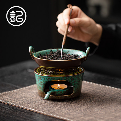 中式禅意香薰焙茶炉茶叶提香器蜡烛加热烤茶温茶炉烘烤熏香炉子