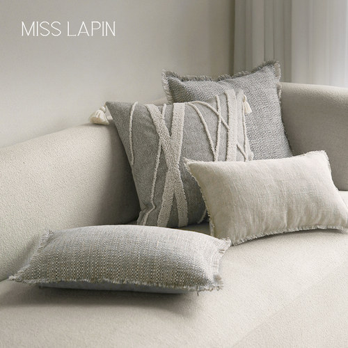澜品『沐笙』侘寂几何立体绣抱枕