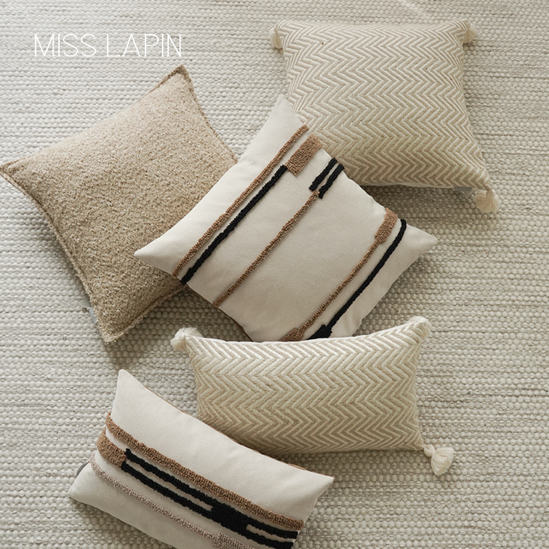 澜品 中古手工流苏抱枕 MISSLAPIN 北欧高级客厅沙发靠枕