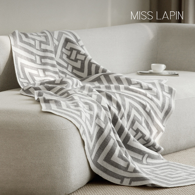 澜品/迷踪/棉感透气四季毛线毯 MISSLAPIN针织午睡盖毯沙发毯子