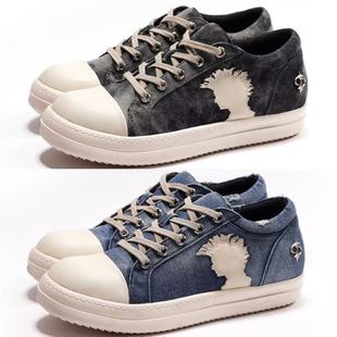 LE LOSANGE RO莫西干牛仔低帮鞋子板鞋厚底增高潮流时尚百搭男女