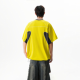 25夏季新款哈苏线撞色短袖女男拼接设计感T恤1308ZD5091P45，男装T恤，星座1308