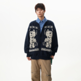 25秋新款美式校园针织花纹开衫毛衣外套MY25060P68，男装针织衫/毛衣，星座1308