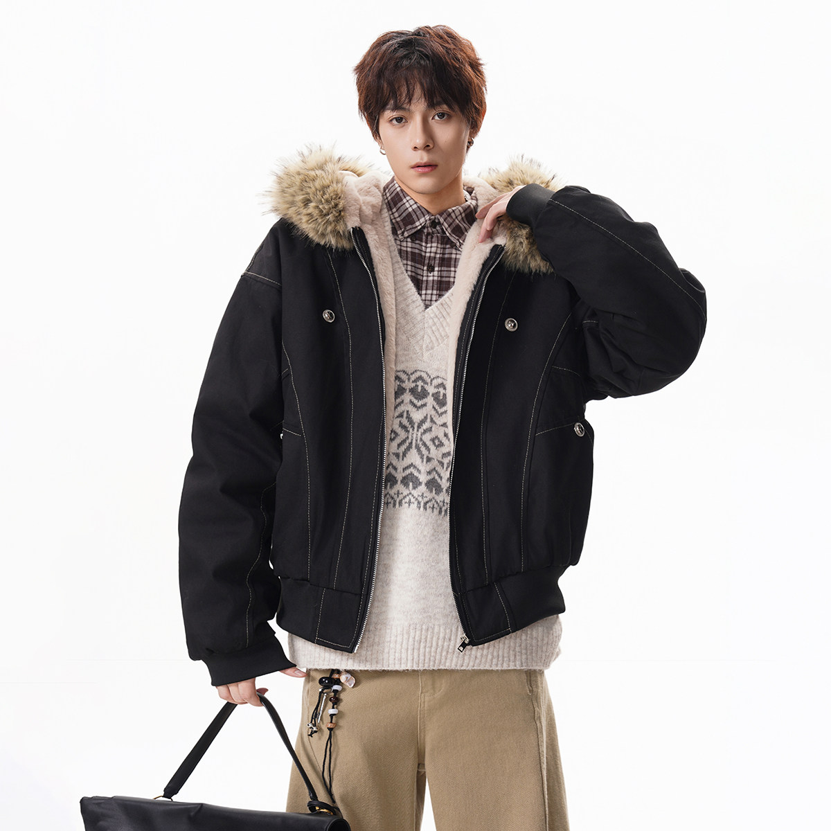 美式复古毛领棉服高品质MF2516特P98,男装棉衣,星座1308