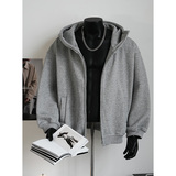 420G重磅立领连帽廓形短款开衫KS8804常规特P65加绒75，男装卫衣，星座1308