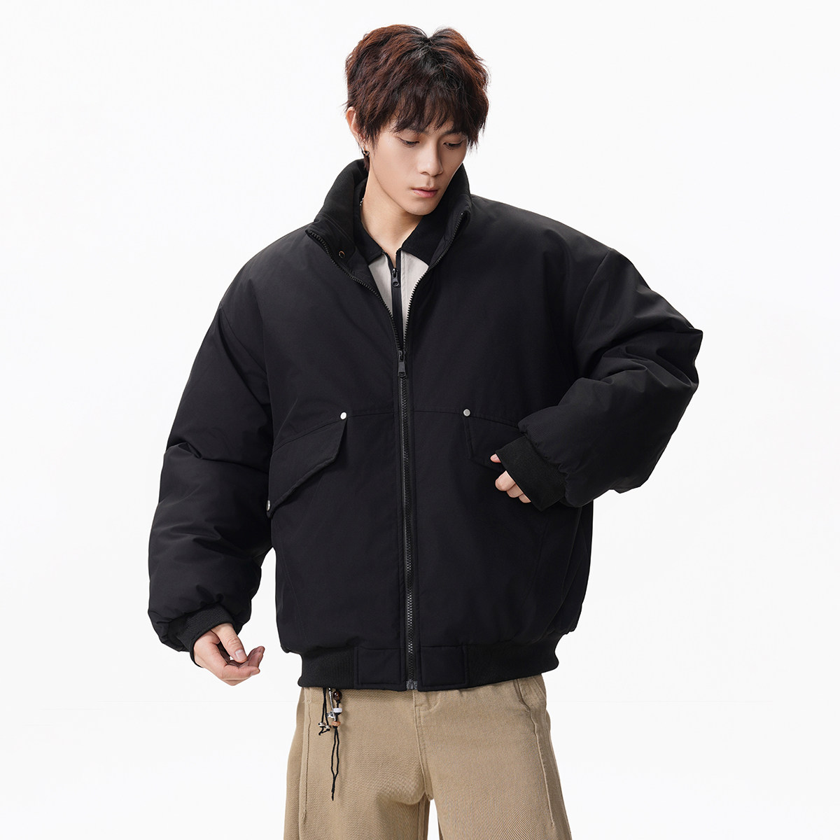美式复古立领棉服外套M25336P95,男装棉衣,星座1308