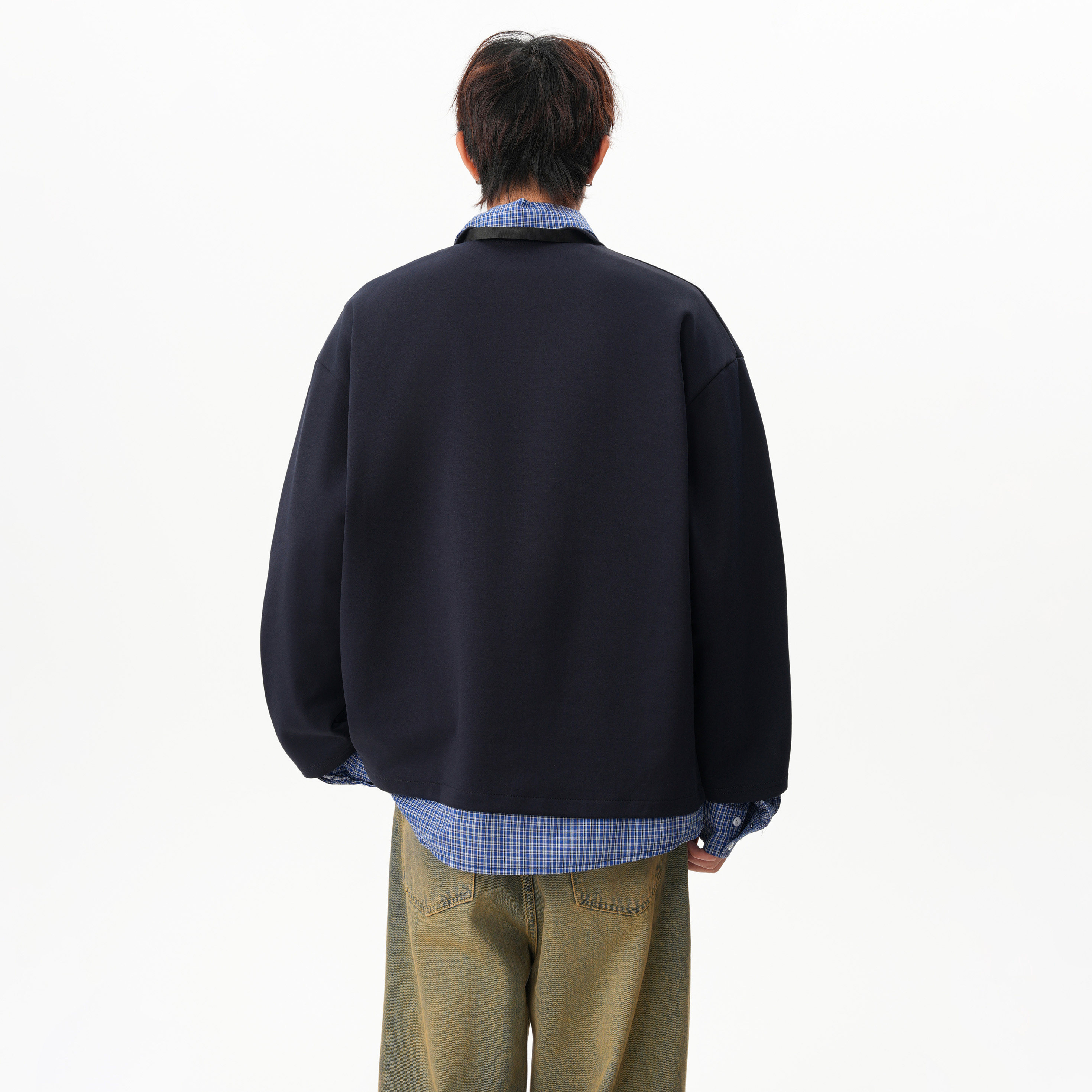 25秋新款校园风长袖美式假两件中性卫衣ZWY90P60,男装卫衣,星座1308