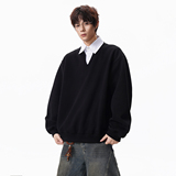 条纹假两件卫衣ZWY110P50，男装卫衣，星座1308