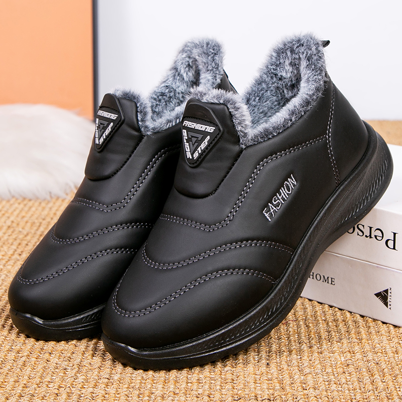 冬季加厚中老年人健步鞋金竹沃