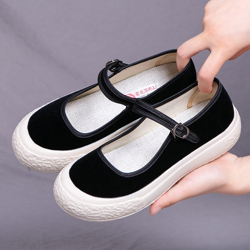 新款老北京布鞋女白色酒店礼仪工作鞋圆头防滑透气妈妈舞蹈女单鞋,女鞋,传统布鞋,淘宝优惠券,粉丝福利购,淘宝优惠卷