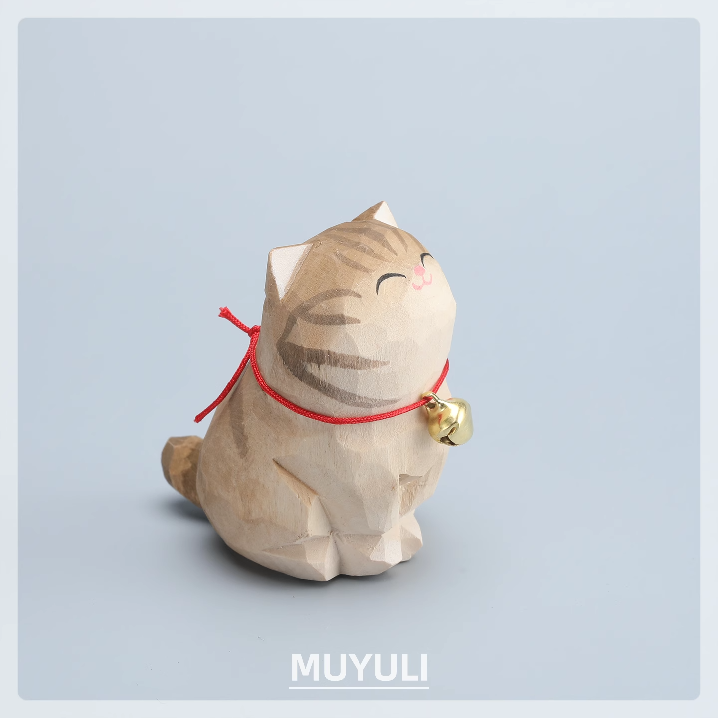 手工木雕丨金渐层小猫摆件丨礼物