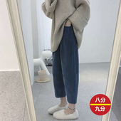 150cm小个子灯芯绒奶奶裤 女秋冬加绒加厚九分休闲XS显瘦萝卜裤 145