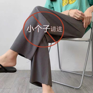 145小个子七八分阔腿裤 女夏150cm显高垂感宽松直筒九分冰丝凉凉裤