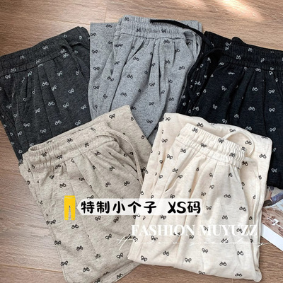 小个子145蝴蝶结糯米裤女春秋150