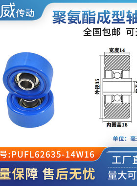 PUFL62635-14W16厂家直供慈威福莱轮流利条滑轮非标626包胶轴承
