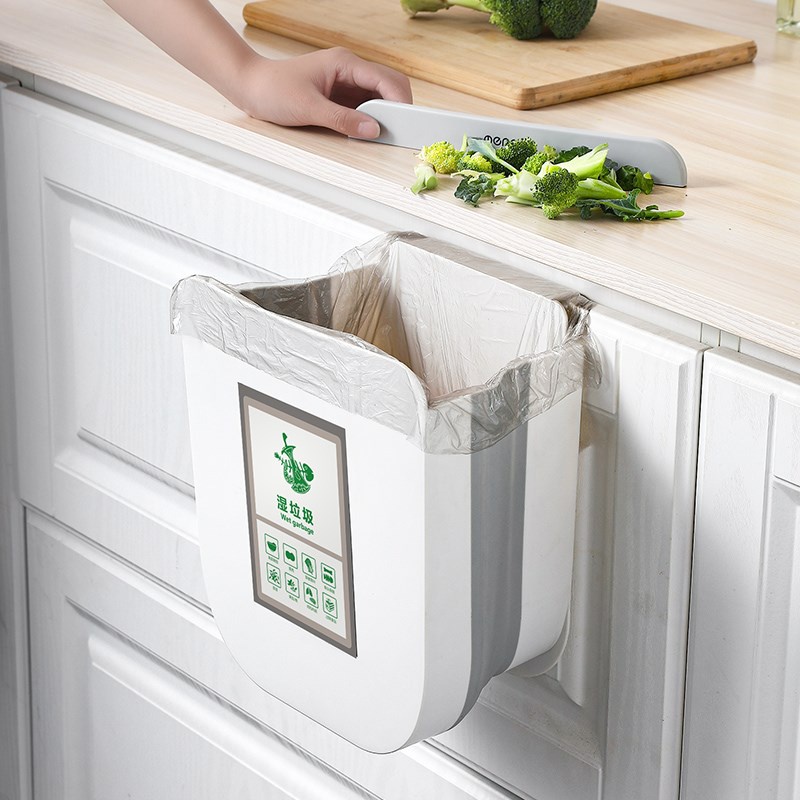 厨房拉圾简挂壁的挂式家用橱柜门壁挂收纳桶拉圾筒厨余垃圾收纳筒