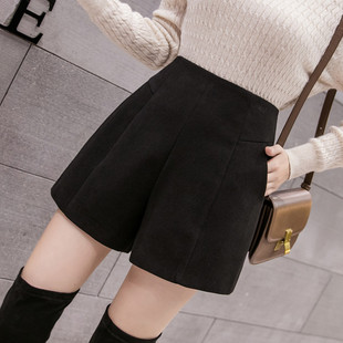 爆款 短裤 高腰毛呢小个子冬天打底配靴子冬季 秋冬款 外穿 女2025新款
