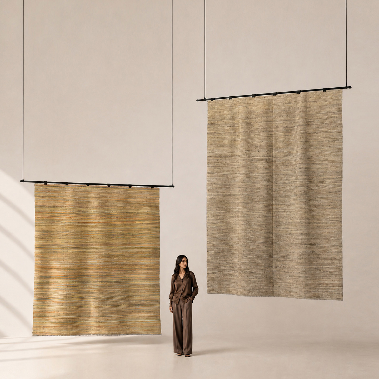 woven color巴基斯坦手工羊毛中古风卧室客厅侘寂美学地毯挂毯图片
