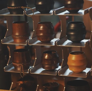 Design Kengoo Works山川系列手工大漆杯户外杯木茶杯 燕十山