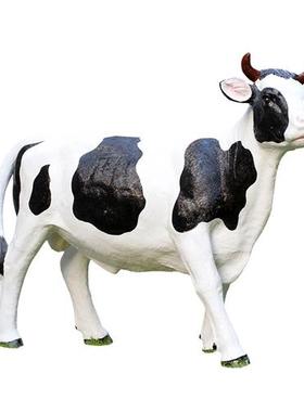 户外园林农场牧场仿真奶牛雕塑草坪小区大型玻璃钢动物牛模型摆件