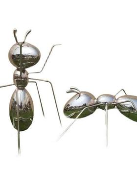 镂空不锈钢发光蚂蚁摆件草坪铁艺编织动物雕塑公园小区庭院美陈品