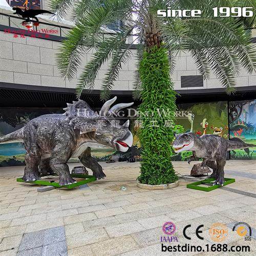 大型仿真机械电动恐龙摆件模型商场儿童乐园亲子骑乘恐龙座椅美陈