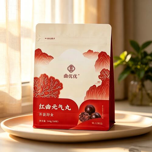 曲优优红曲元气丸144g/袋独立包装开袋即食小丸子正品dy7