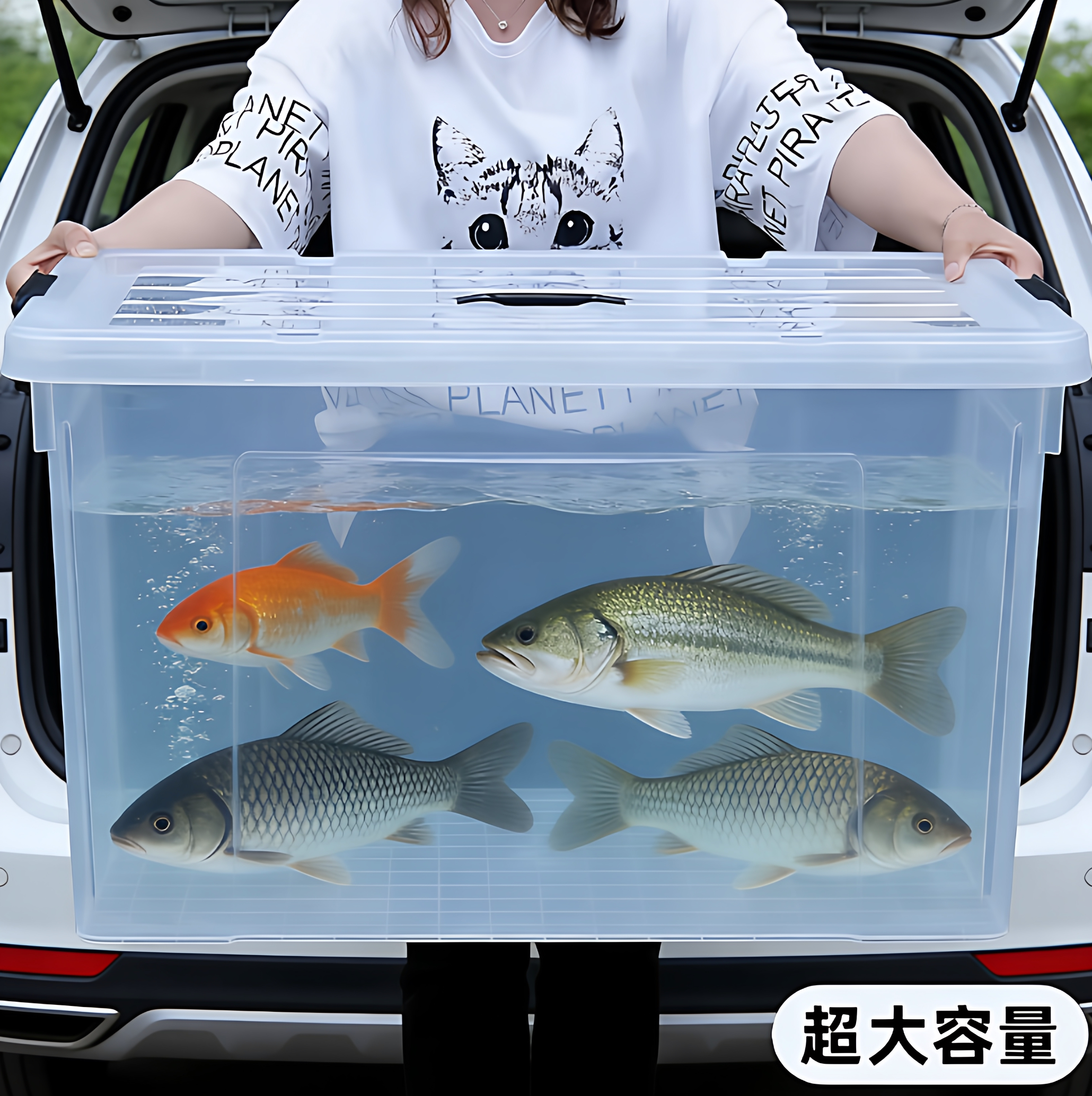 装鱼专用箱户外车载钓鱼箱后备箱活鱼桶大容量海鲜水产养殖箱鱼缸