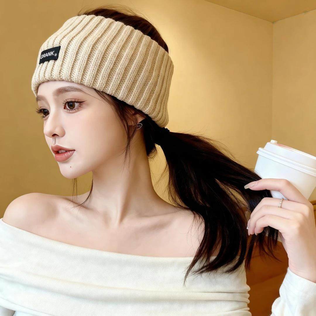【2025新款针织发带】女时尚防风运动头饰头套发箍毛绒宽边头巾,家庭/个人清洁工具,束发带,淘宝优惠券,粉丝福利购,淘宝优惠卷